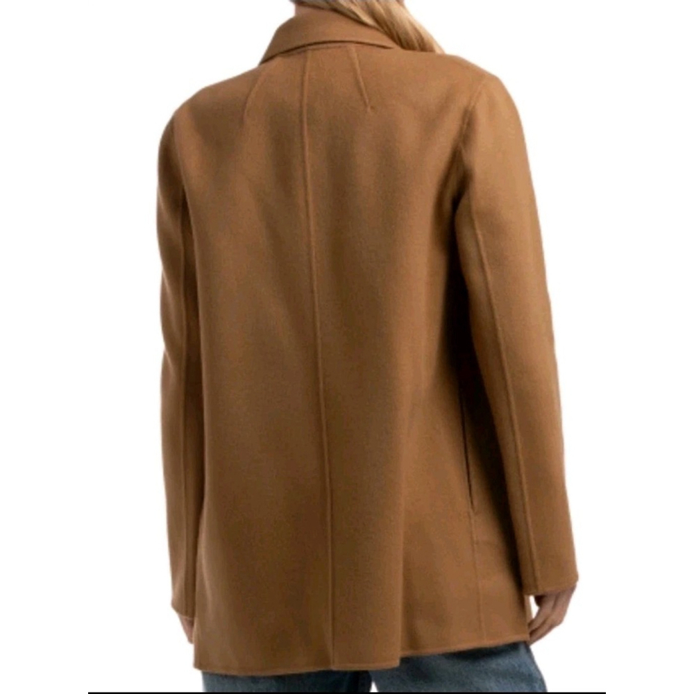 Theory Sileena Women Coat Tan Buckwheat Winsome 2 Wool Cashmere Jacket Large NWT - Picture 2 of 11